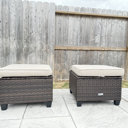 Lark Manor Argyri Wicker Outdoor Patio Ottomans & Reviews | Wayfair